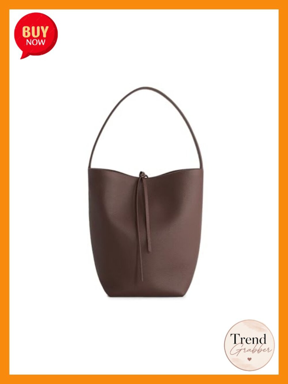Genuine Leather Bucket Bag Pebbled Shoulder Bag Medium Minimalist